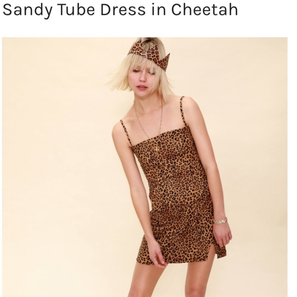 east and west label sandy tube dress cheetah